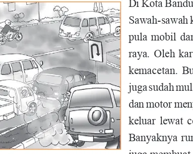 Gambar polusi udara Di Kota Bandung juga sudah mulai padat penduduknya. Sawah-sawah kini berubah menjadi perumahan