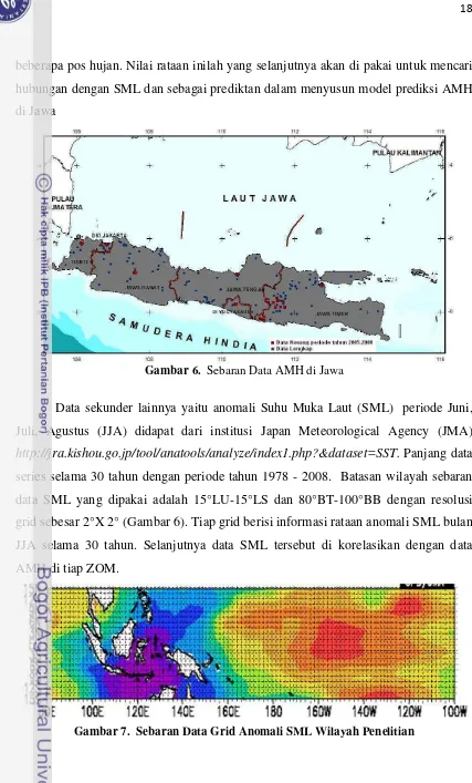 Gambar 6.  Sebaran Data AMH di Jawa 