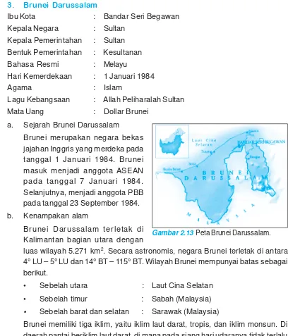 Gambar 2.13 Peta Brunei Darussalam.