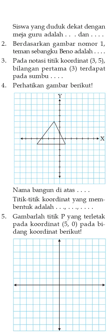 Gambarlah titik P yang terletakpada koordinat (5, 0) pada bi-