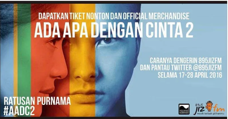 GAMBAR 4. Poster Kuis Ada Apa Dengan Cinta (https://twitter.com/895jizfm) 