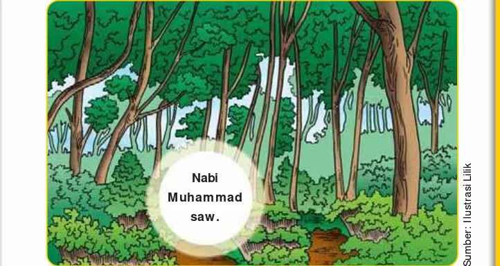 Gambar Pohon-pohon pun tunduk kepada Nabi Muhammad saw..