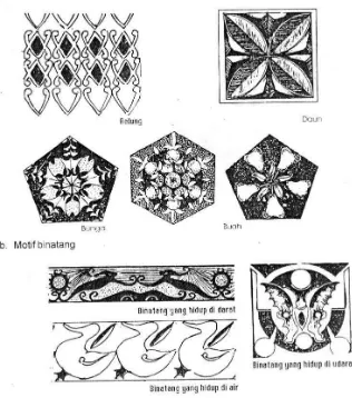 Gambar motif-motif hias ornamen non geometris (motif naturalis) 