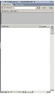 Gambar 6. Tampilan Timeline pada Macromedia Flash 8. 
