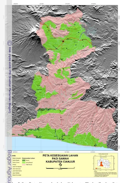 Gambar 7. Peta Status Kesesuaian Lahan Kabupaten Cianjur (Sumber: Peta 