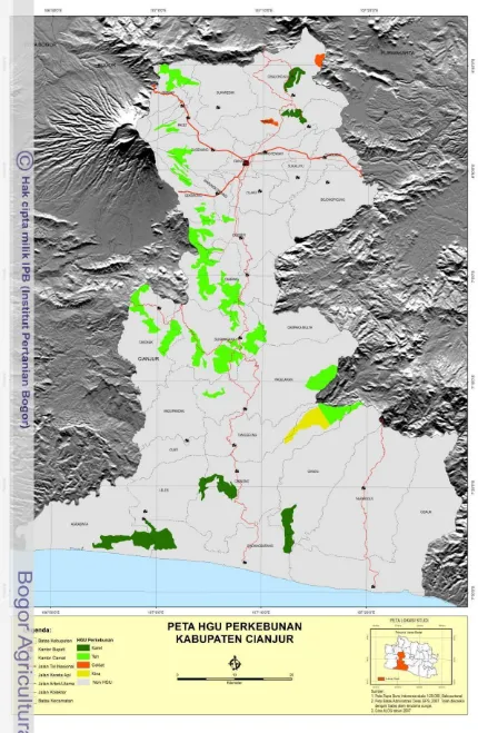 Gambar 9. Peta Perijinan HGU Perkebunan di Kabupaten Cianjur 