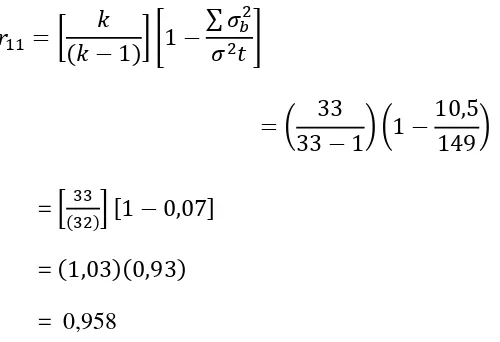 tabel perhitungan, berikut rincian perhitungannya : 