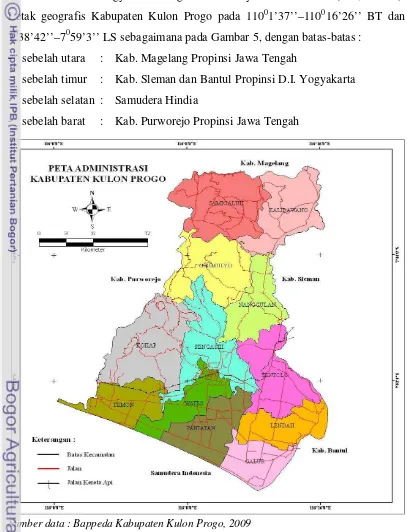 Gambar 5  Peta Administrasi Kabupaten Kulon Progo 