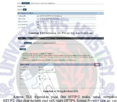 Gambar 3 Menentukan file Private key dan Certificate
