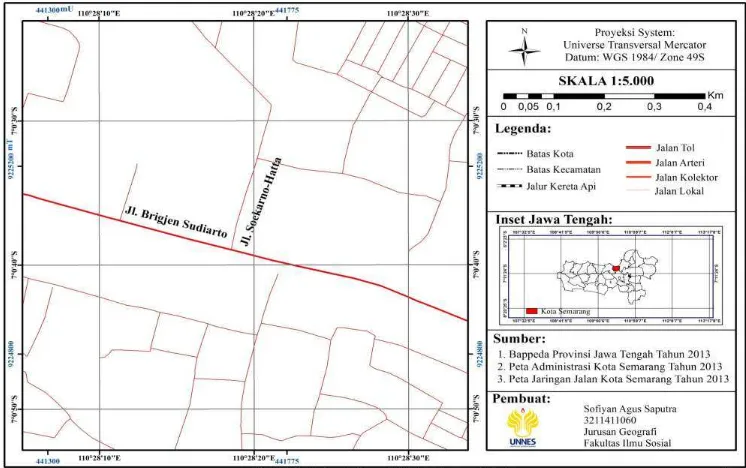 Gambar 4.2 Peta Lokasi Penelitian Persimpangan Pedurungan  