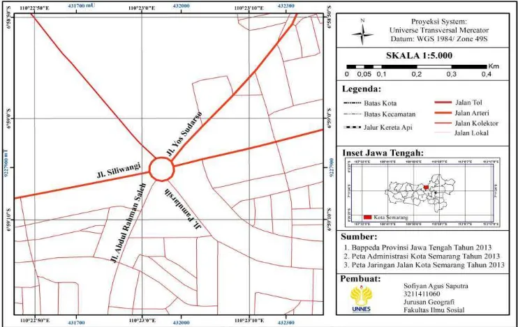 Gambar 4.3 Peta Lokasi Penelitian Persimpangan Kalibanteng  