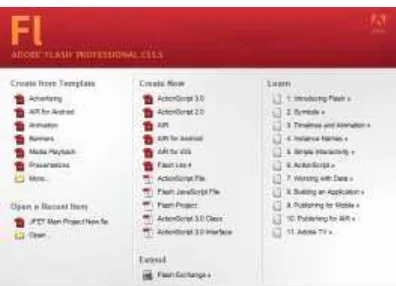 Gambar 2.10. Tampilan Awal Adobe Flash Professional CS5.5 