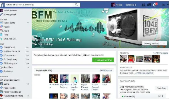 Gambar 3.7 Tampilan facebook BFM Radio 104,6 FM 