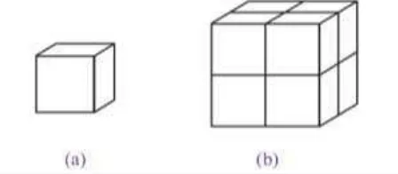 Gambar 2.3 Bentuk-bentuk kubus dengan ukuran berbeda. 