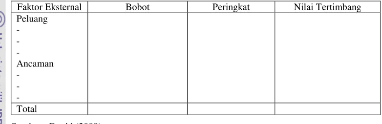 Tabel 10. Matriks EFE 