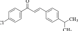 Gambar 1.  (E)-1-(4-klorofenil)-3-(4-isopropilfenil) prop-2-en-1-on  