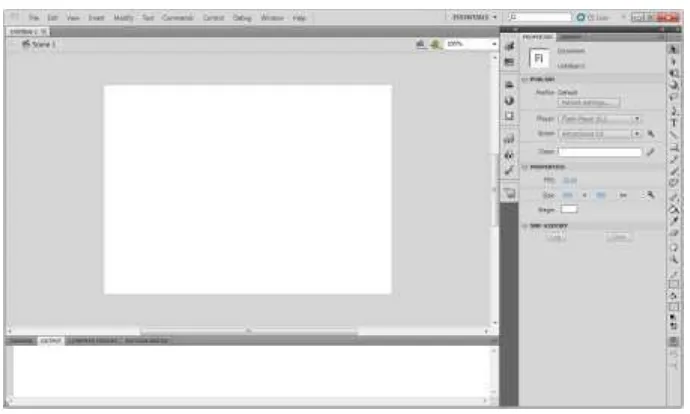 Gambar 2.10 Lembar Kerja Adobe Flash Professional CS5.5 