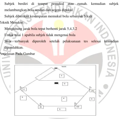 Gambar 3.6 Diagram Tes  Memukul Bola 