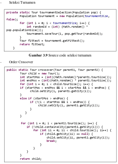 Gambar 3.9 Source code seleksi turnamen 