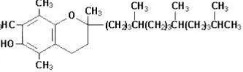 Gambar 2.2 Struktur kimia α -tokoferol (Rezha Alfy Yulianto, 2013:13). 