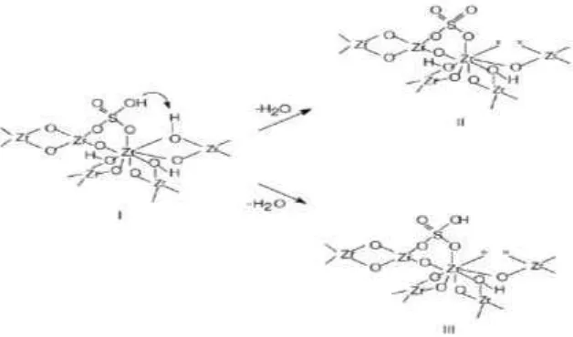 Gambar 2.5 Model reaksi isomerisasi menggunakan katalis zirkonium sulfat 