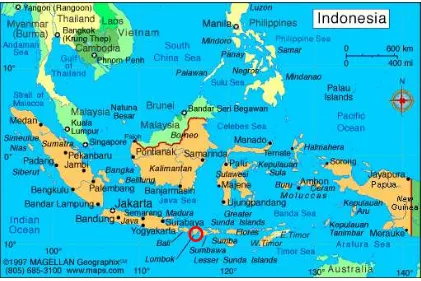 Figure 1. Lombok Island Position (shown in red circle) in Indonesian Archipelago Map 