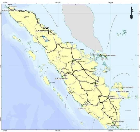 Gambar 2.1. Rencana Jaringan Kereta Api di Pulau Sumatera Tahun 2030 