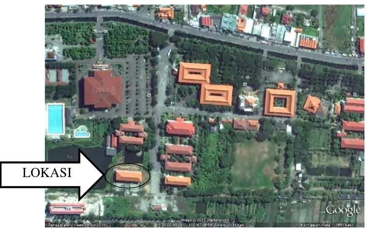 Gambar 1.1 Lokasi Gedung fakultas hukum UPN ”veteran”  jawa timur 