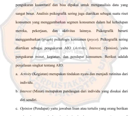 Tabel berikut ini memperlihatkan dimensi-dimensi utama yang digunakan 