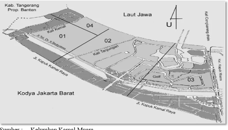 Gambar 2. Peta Wilayah Kamal Muara Tahun 2009 