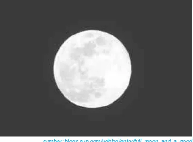 Gambar 1.3. Bulan terlihat jelas bentuknya.