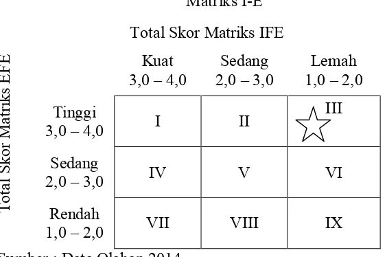 Tabel 3 Matriks I-E 