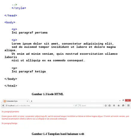 Gambar 1.3 kode HTML 