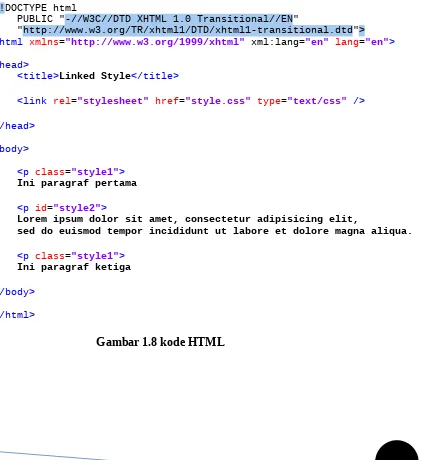 Gambar 1.8 kode HTML