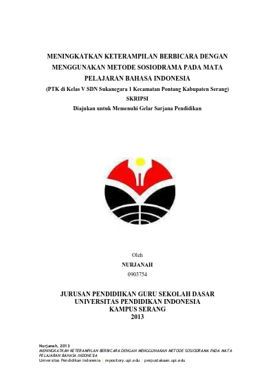 MENINGKATKAN KETERAMPILAN BERBICARA DENGAN MENGGUNAKAN METODE ...