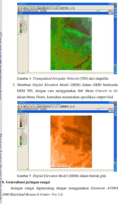 Gambar 5  Digital Elevation Model (DEM) dalam bentuk grid.  