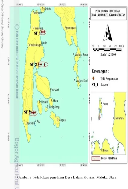 Gambar 8. Peta lokasi penelitian Desa Laluin Provinsi Maluku Utara 