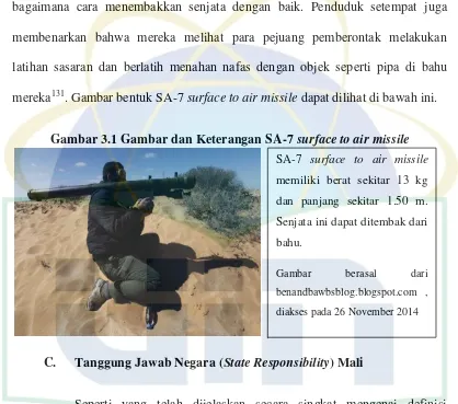 Gambar 3.1 Gambar dan Keterangan SA-7 surface to air missile 