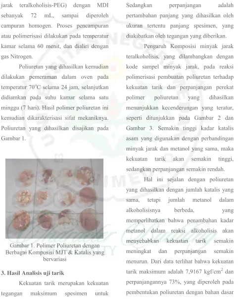 Gambar 1. asam yang digunakan dengan perbandingan 