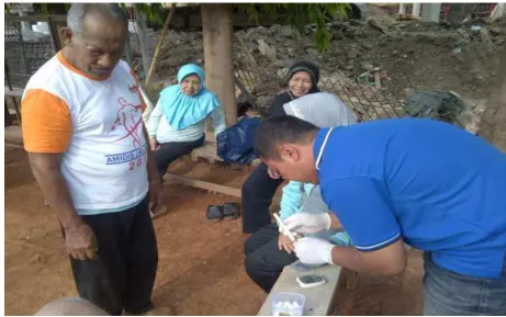 Gambar 1.3 Pengambilan Test Gula Darah Sewaktu 