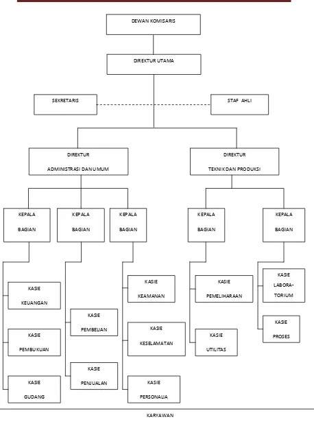 Gambar X.1    Bagan Struktur Organisasi Garis dan Staff 