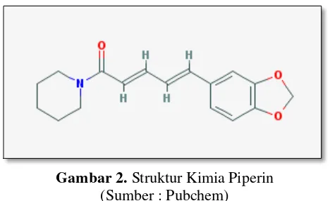 Gambar 2. Struktur Kimia Piperin 