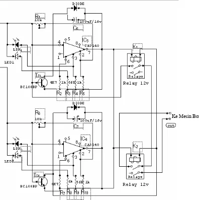 Gambar 3.4 : Rangkaian kendali mesin bor dengan rangkaian snubber  