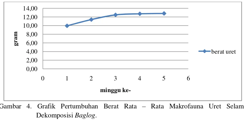 Gambar 4. Grafik Pertumbuhan Berat Rata  – Rata Makrofauna Uret Selama 