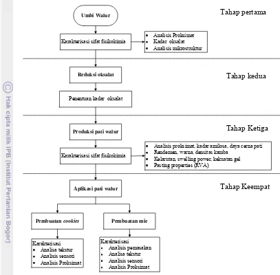 Gambar 5 Diagram alir yang meliputi empat tahapan penelitian. 