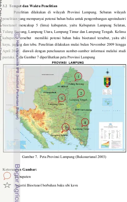 Gambar 7. Peta Provinsi Lampung (Bakosurtanal 2003) 