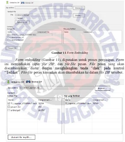 Gambar 11 Form Embedding 