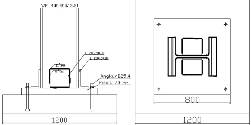 Gambar L.4.5 Detail Sambungan Kolom-Perletakan