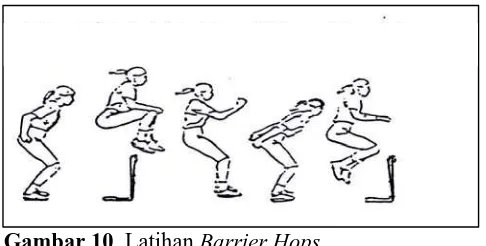 Gambar 10. Latihan Barrier HopsSumber : Donal A Chu (1940: 40) 