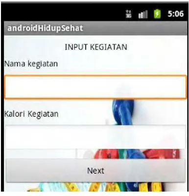 Gambar 4.8 Form Input Kegiatan 